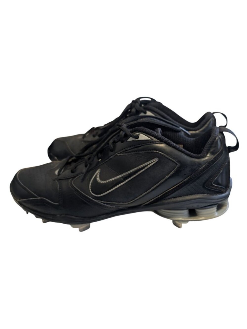 Nike Shox Fuse 2 Black Metal Baseball Cleats Mens Size 10 375764-006
